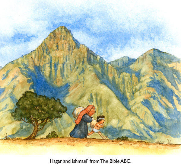 ‘Hagar and Ishmael’ Another Biblical illustration by artist Jim Harris.